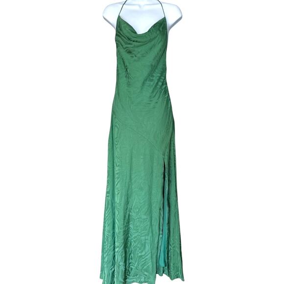 Free People x Revolve Gigi Dress Women's Size 0 Green Backless Elegant Slit NEW - Picture 2 of 8